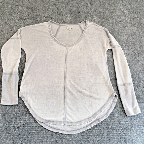 Lucky Brand Women’s Gray Tissue Thermal Waffle Knit Long Sleeve Size Small - Picture 1 of 5